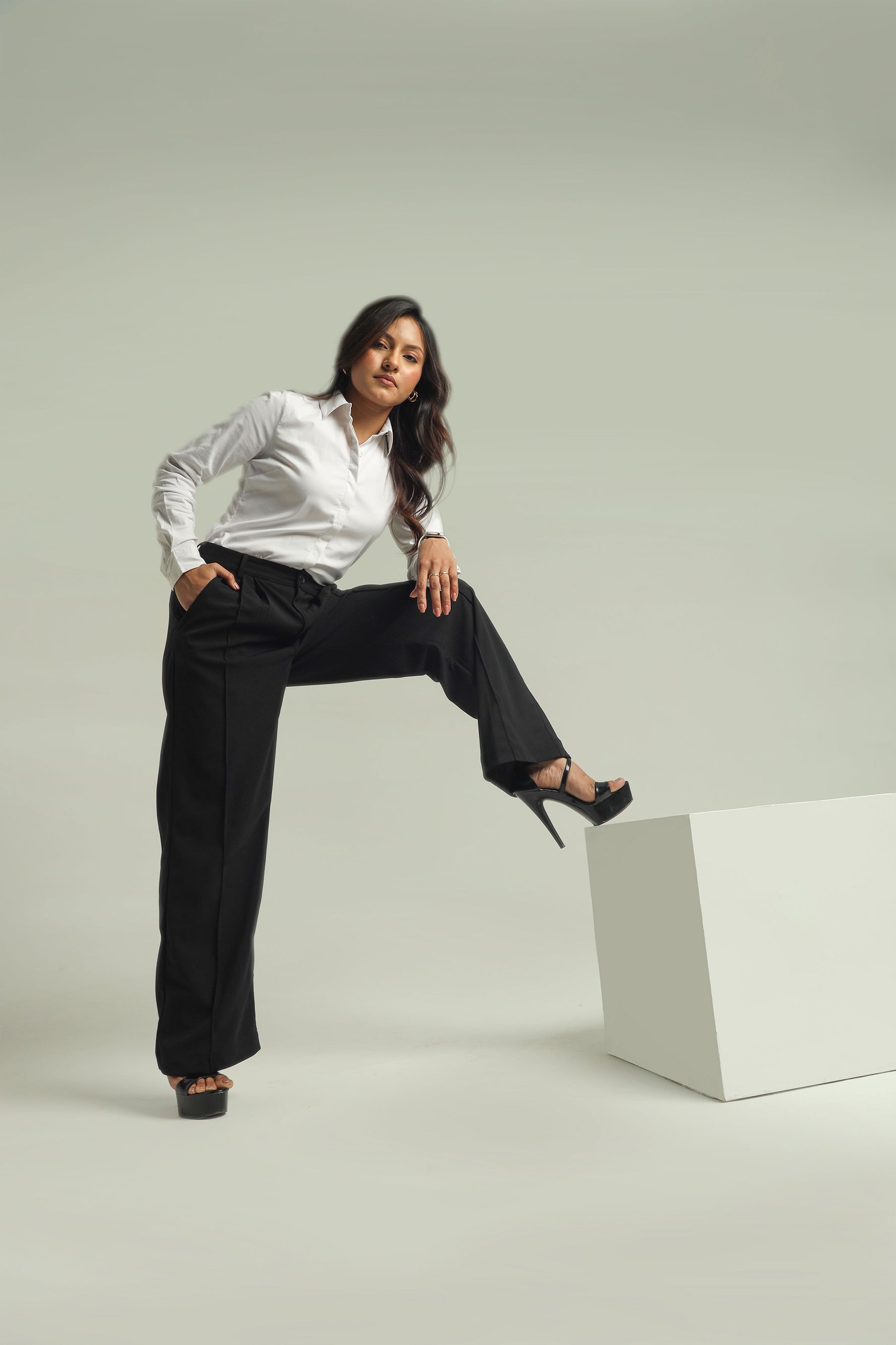 Image of Cotton Blend Regular Fit Shirt