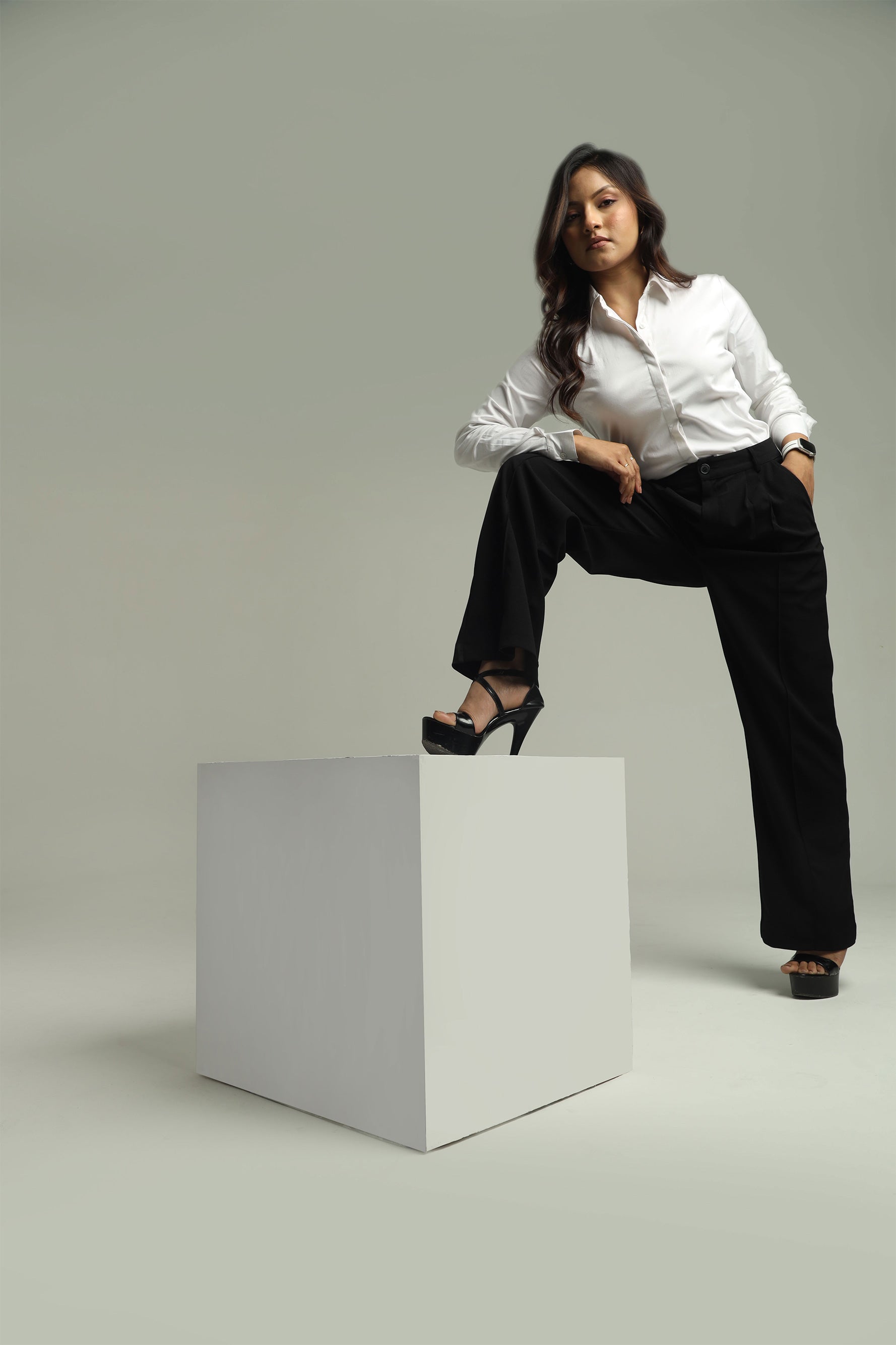 Image of Cotton Blend Regular Fit Shirt