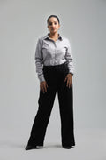 Cotton Blend Regular Fit Shirt- Gray