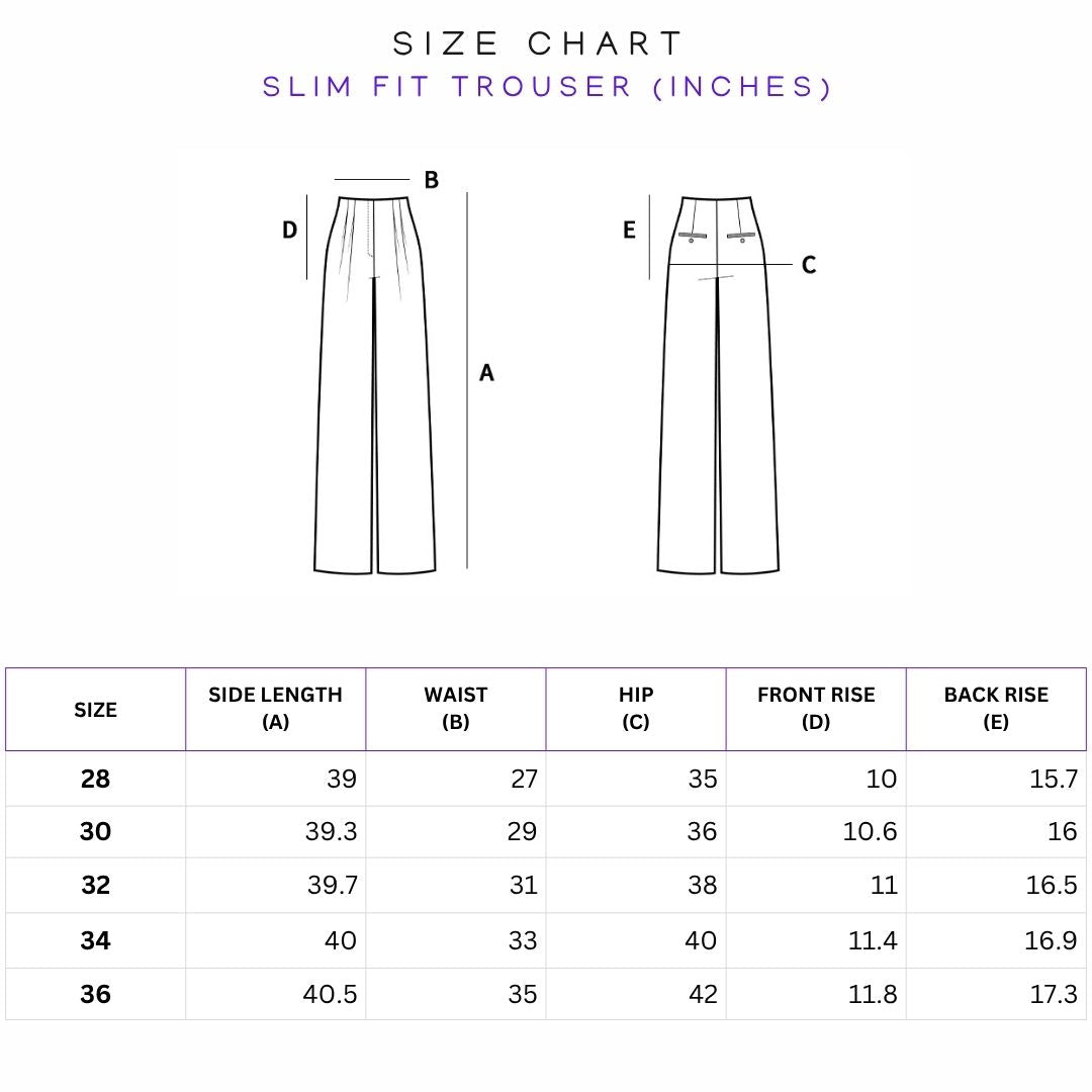 Size Chart (in inches)
