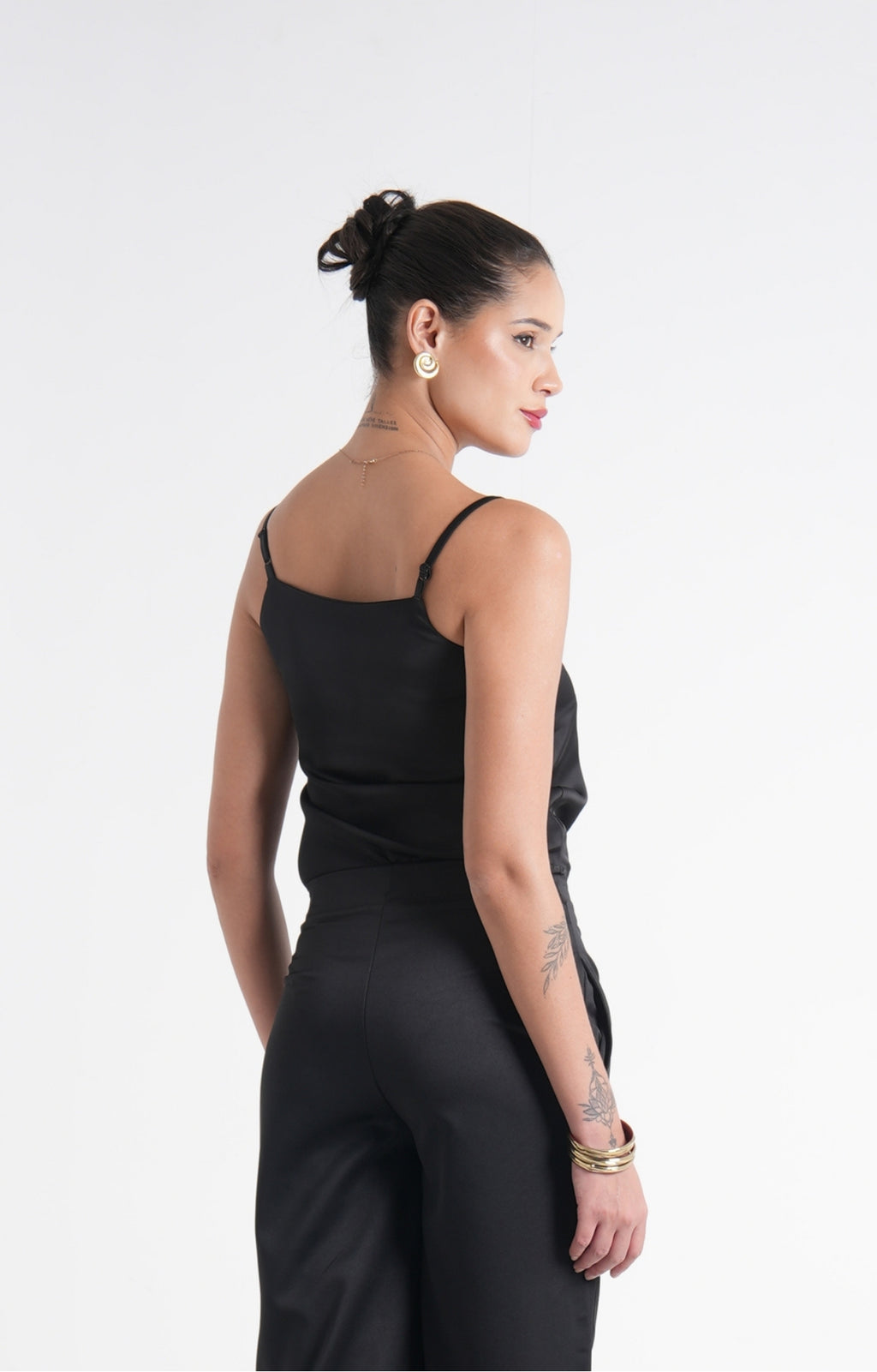 Satin Camisole Top - Black