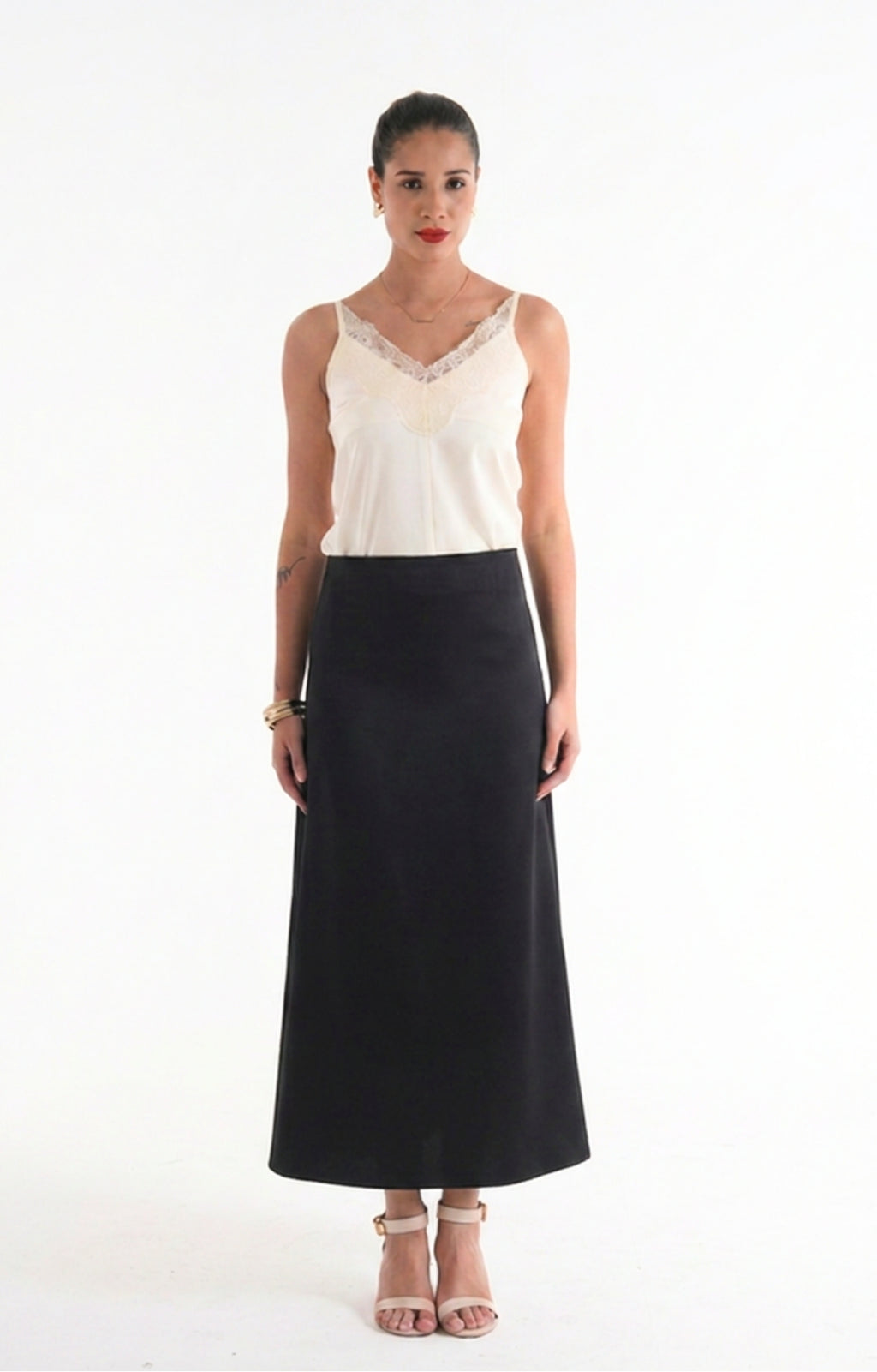Satin Camisole Top - Off white
