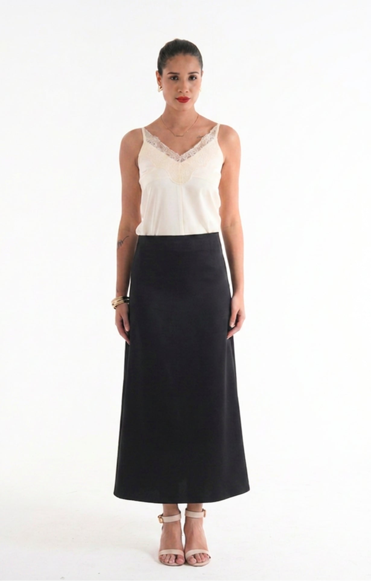 Satin Camisole Top - Off white