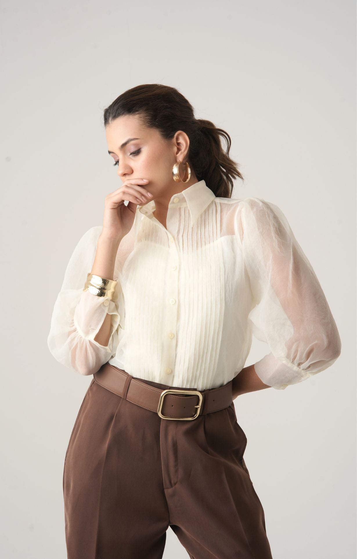 Image of The Sheer Pintex Shirt