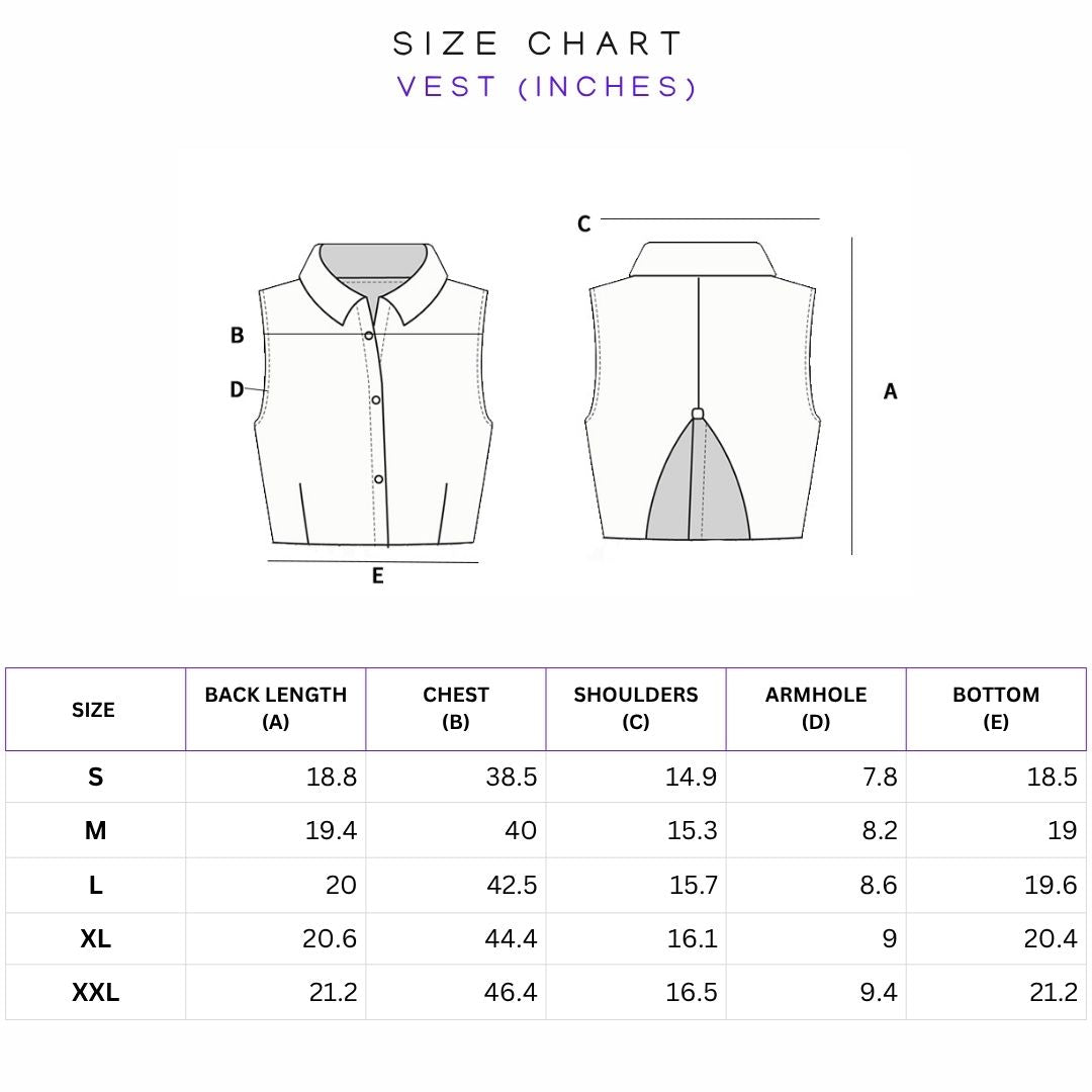 Size Chart (in inches)