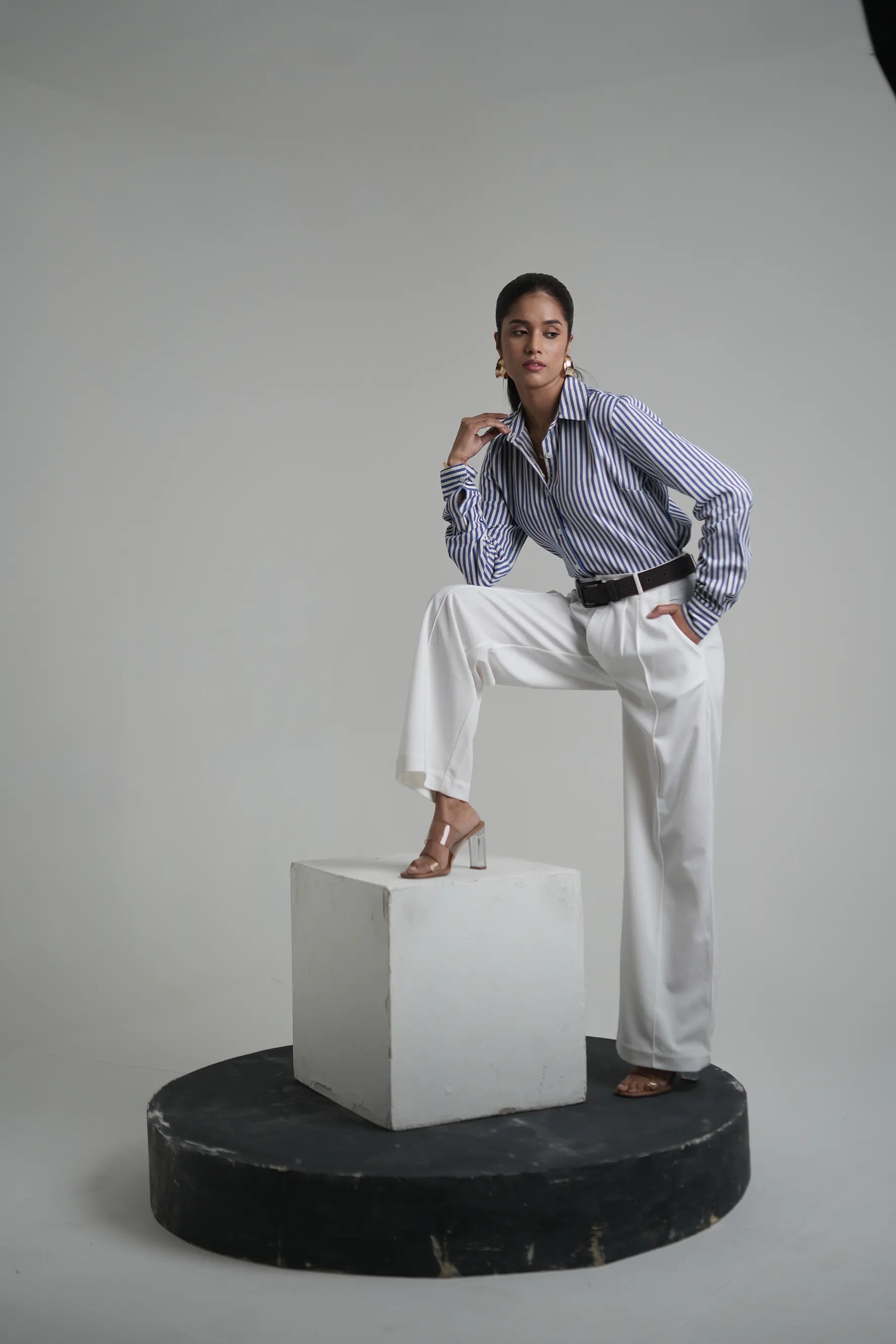 Image of Stripped Cotton Shirt