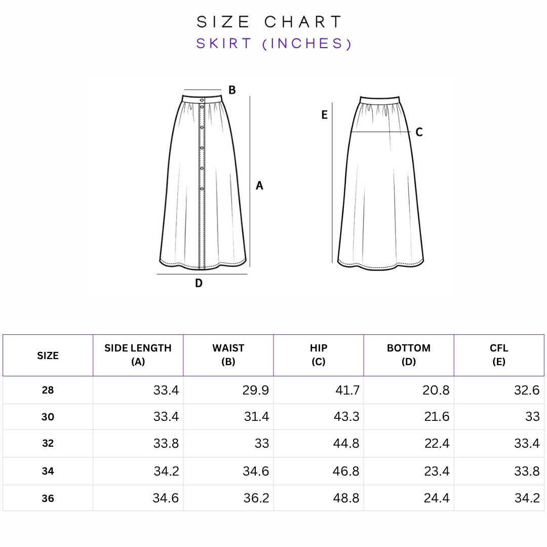 Size Chart (in inches)
