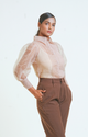 The Sheer Pintex Shirt - Nude Brown