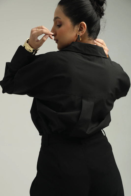 Oversized Cotton Shirt - Black