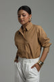 Oversized Cotton Shirt - Beige