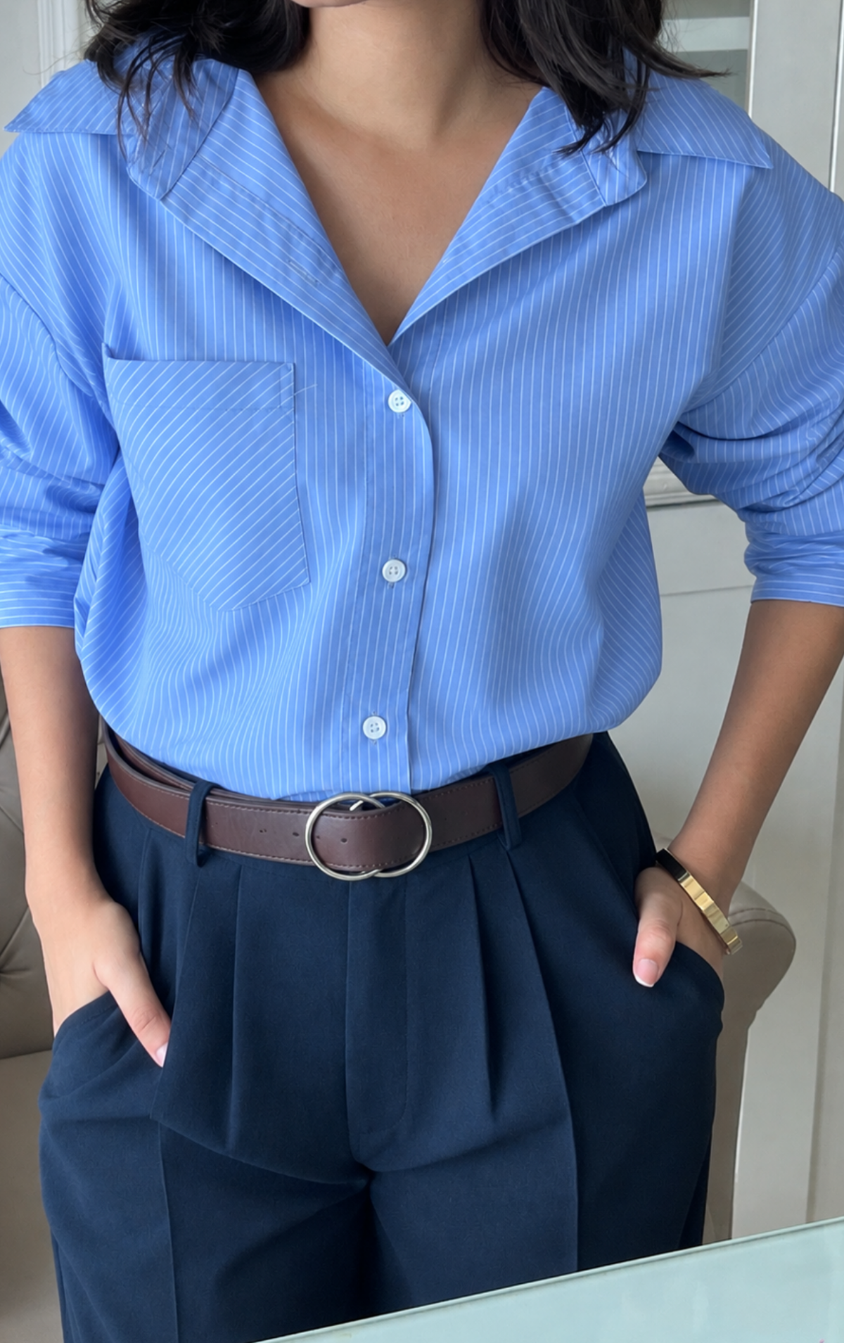Blue Stripes Oversized Shirt