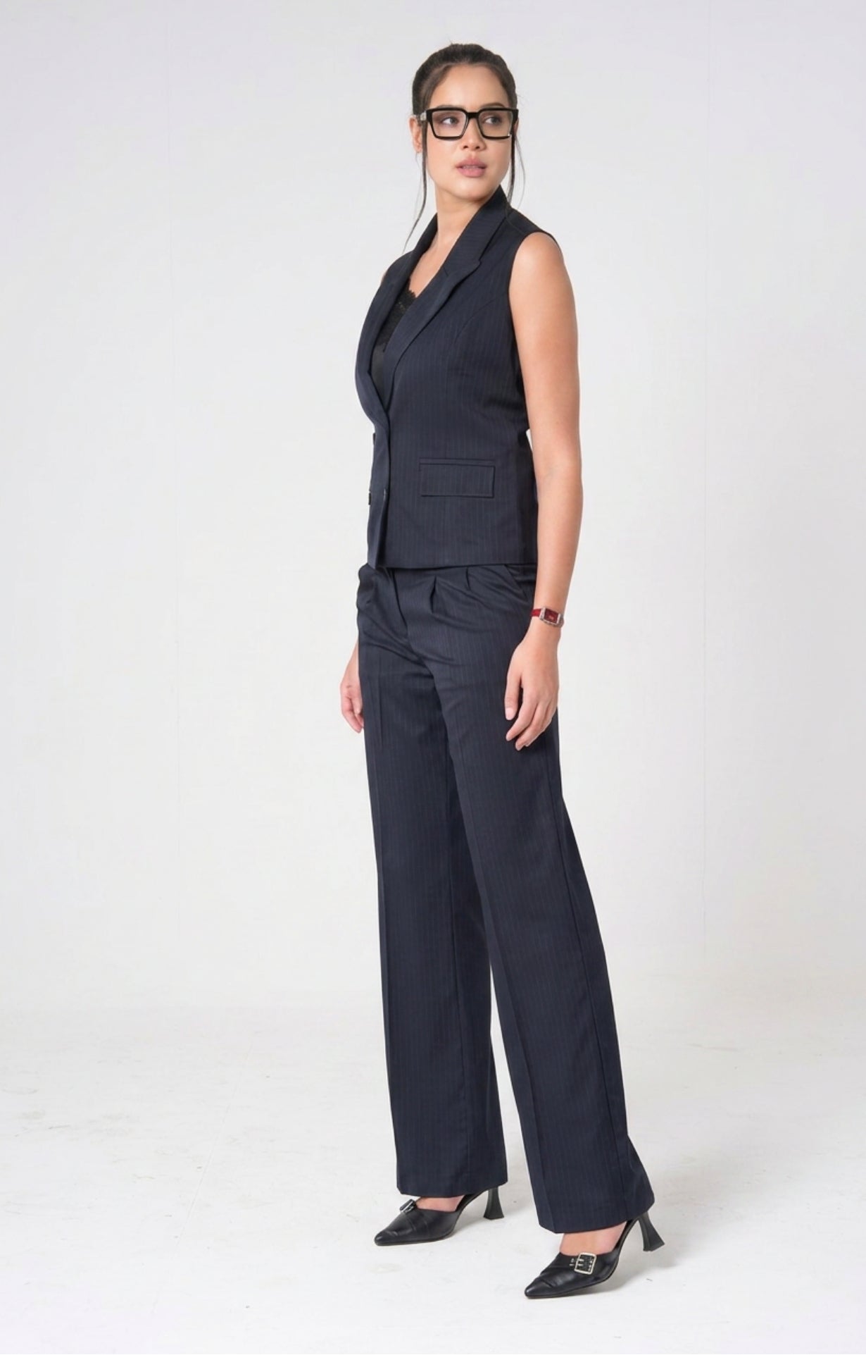The Power Pleat Trousers - Blue