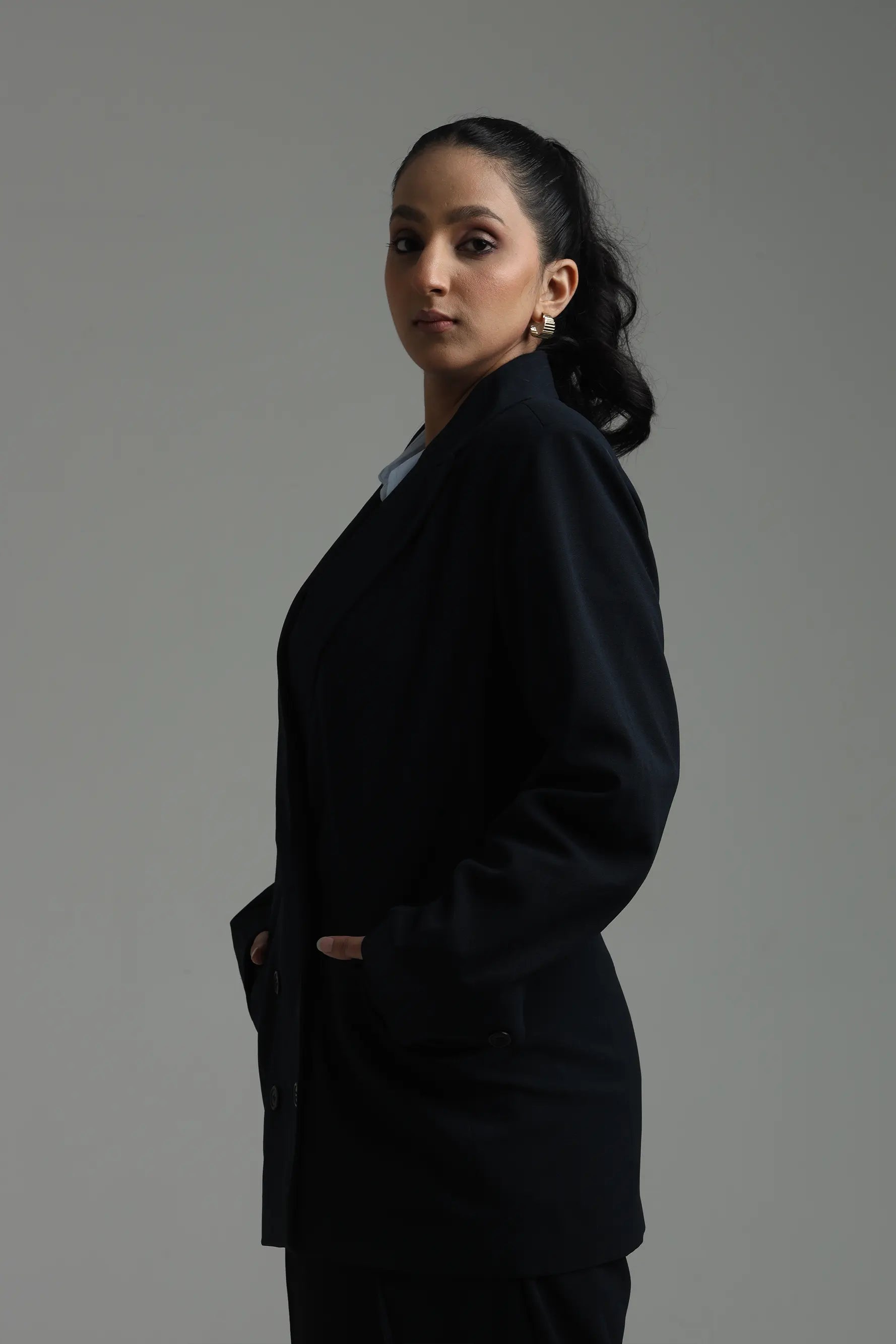 Oversized Blazers - Navy Blue