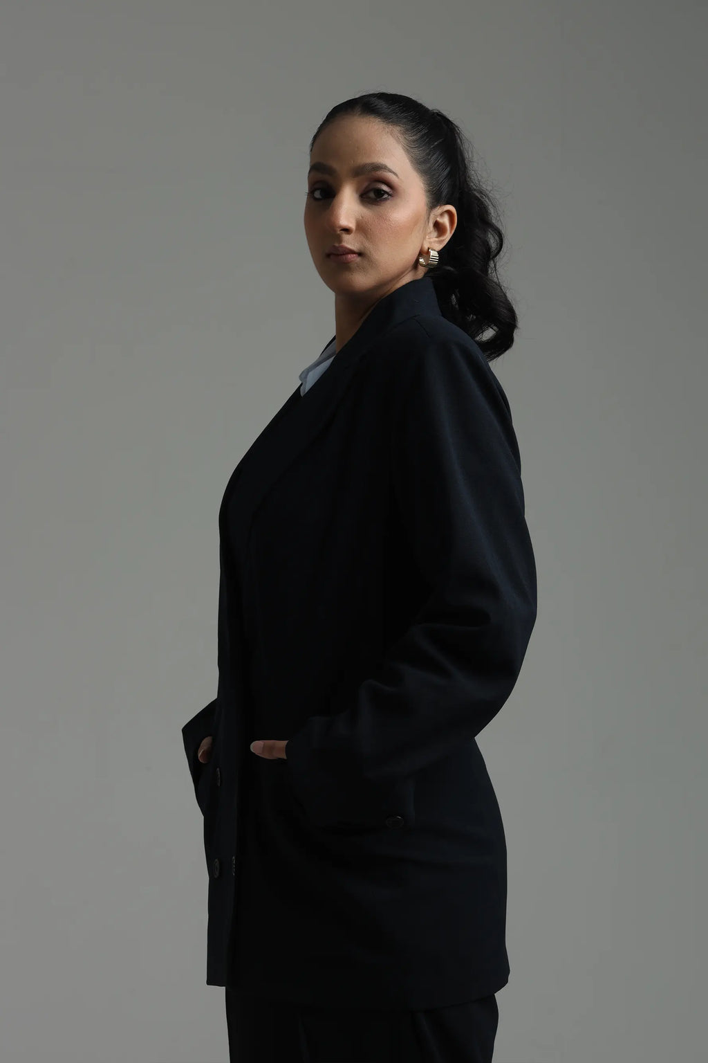 Oversized Blazers - Navy Blue