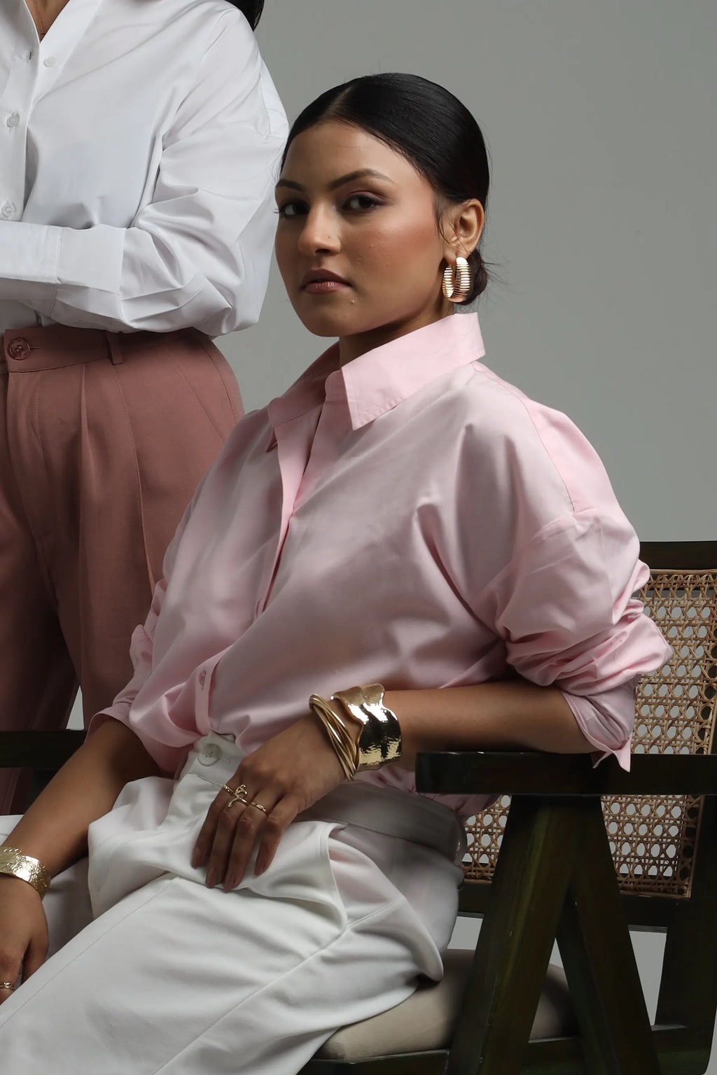 Oversized Cotton Shirt - Pink