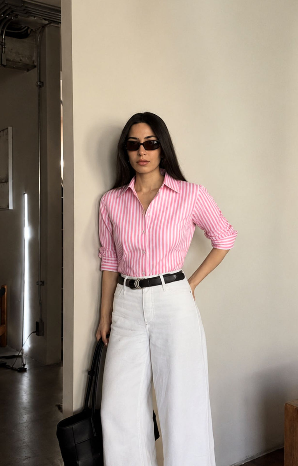 Striped Cotton Shirt - Pink