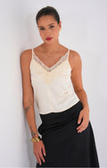 Satin Camisole Top - Off white