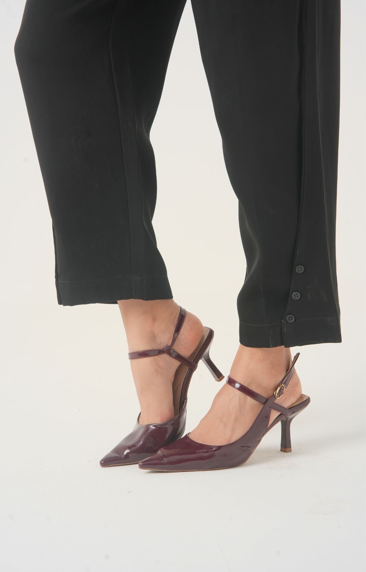 Twisted Leg Tailored Trousers- Black
