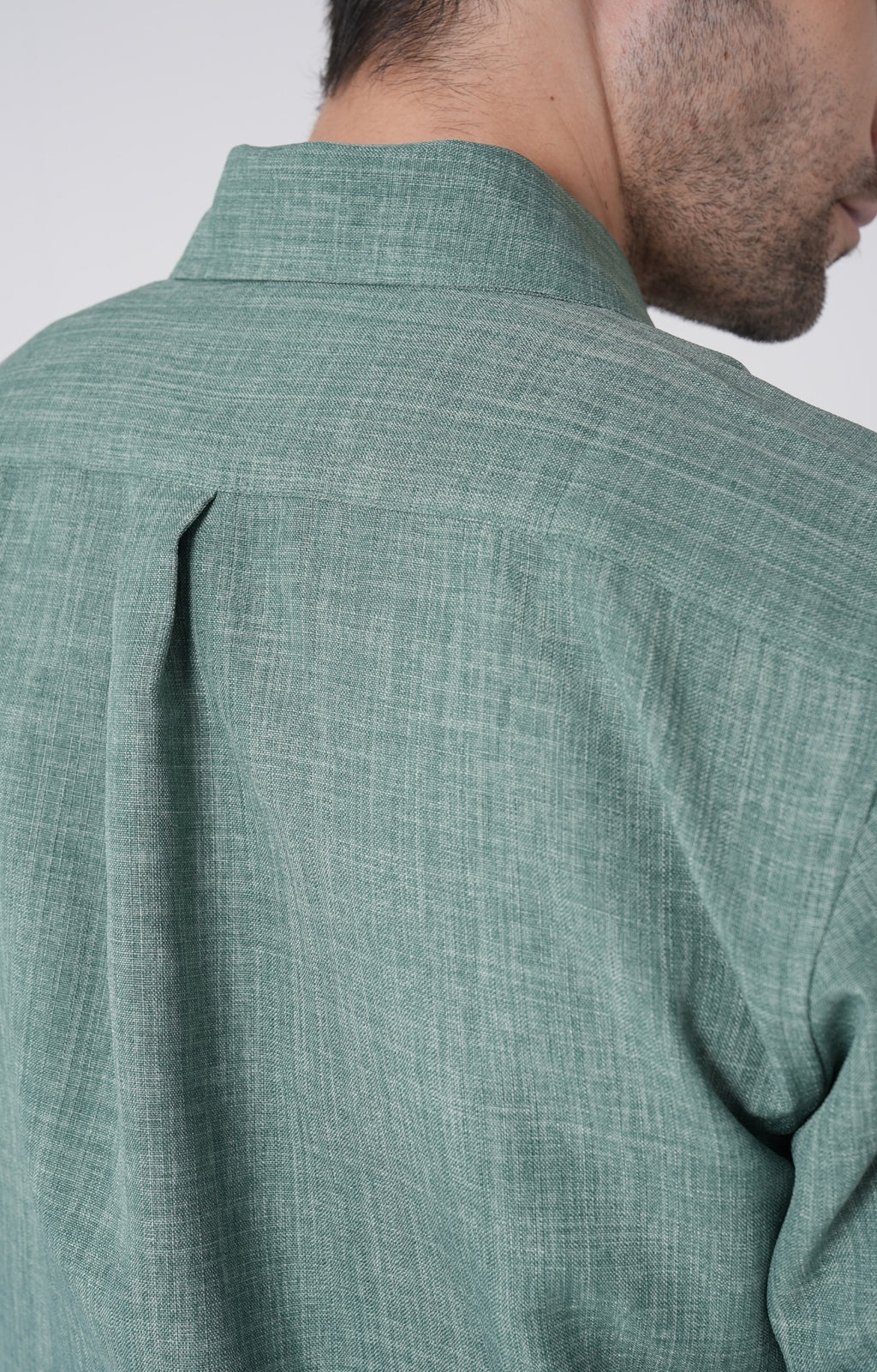 Men's Basic Solid Linen Shirt - Green