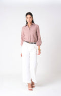 The Relaxed Cuff Linen Shirt - Pink