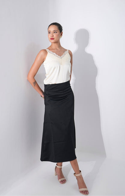 Satin Midi Skirt