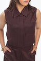 The Edit Co-ord -Crop Vest - Mulberry Bark