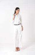 The Relaxed Cuff Linen Shirt - White