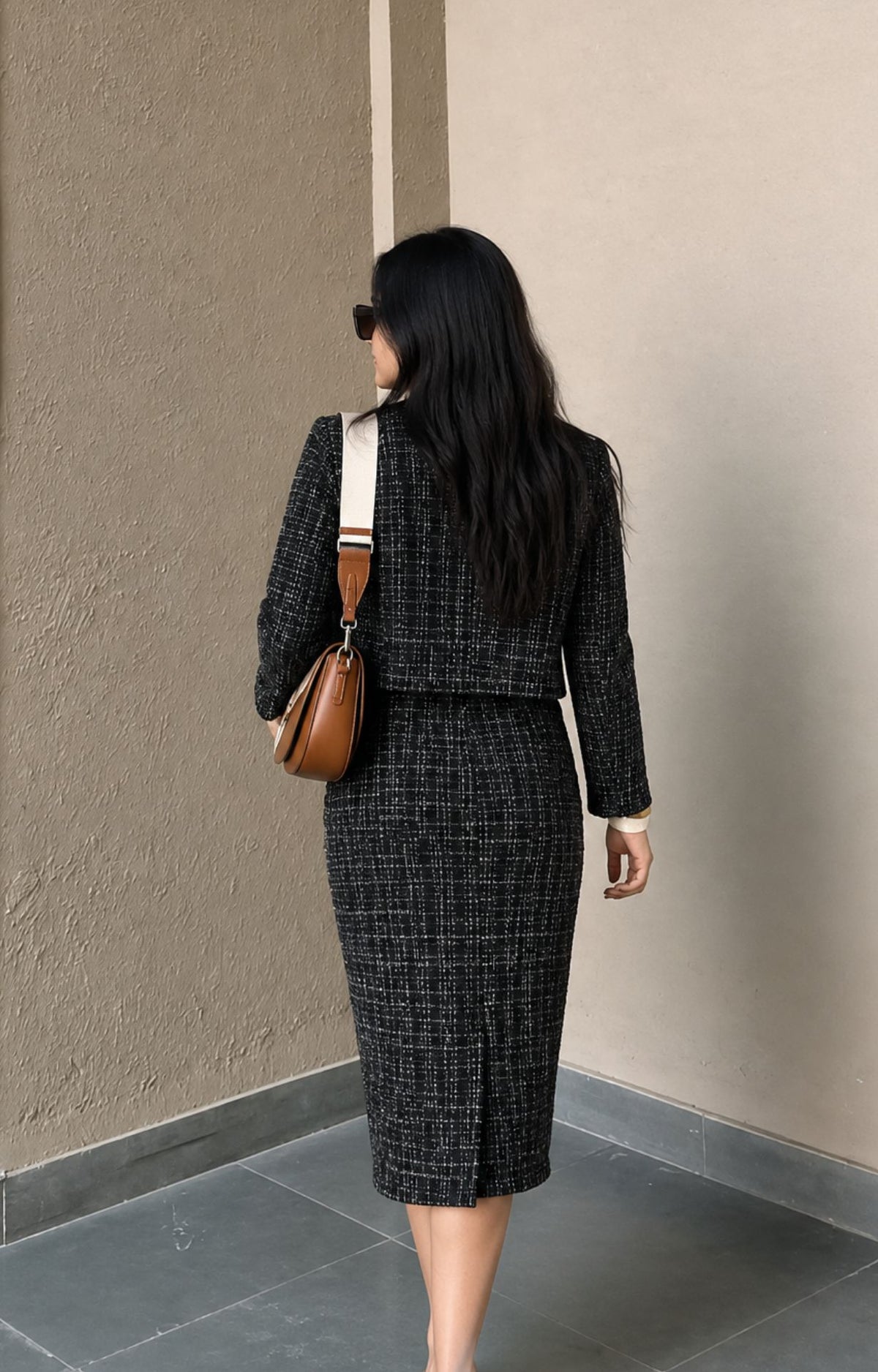The Nightfall Tweed Long Skirt