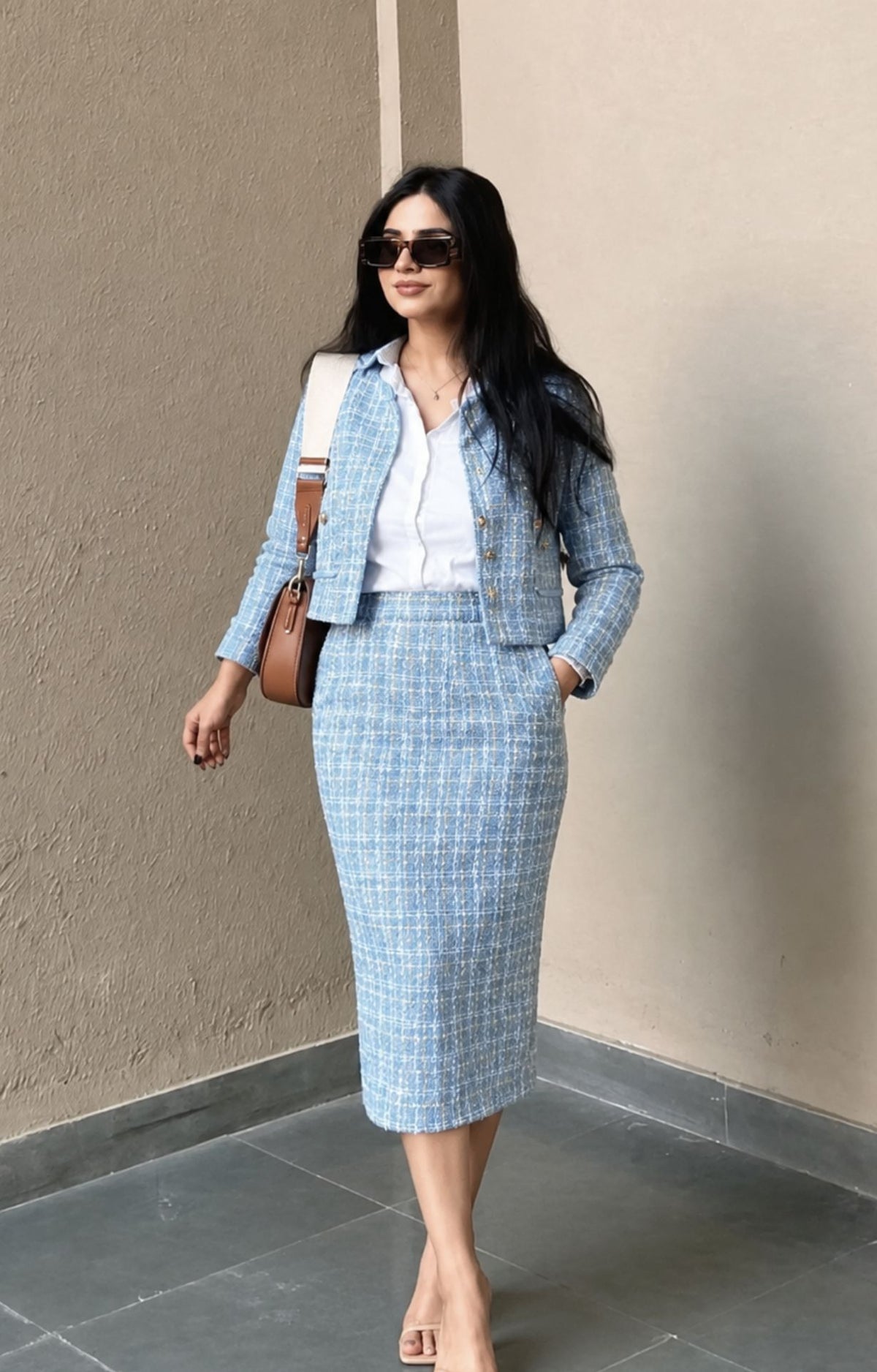 The Frostline Tweed Long Skirt
