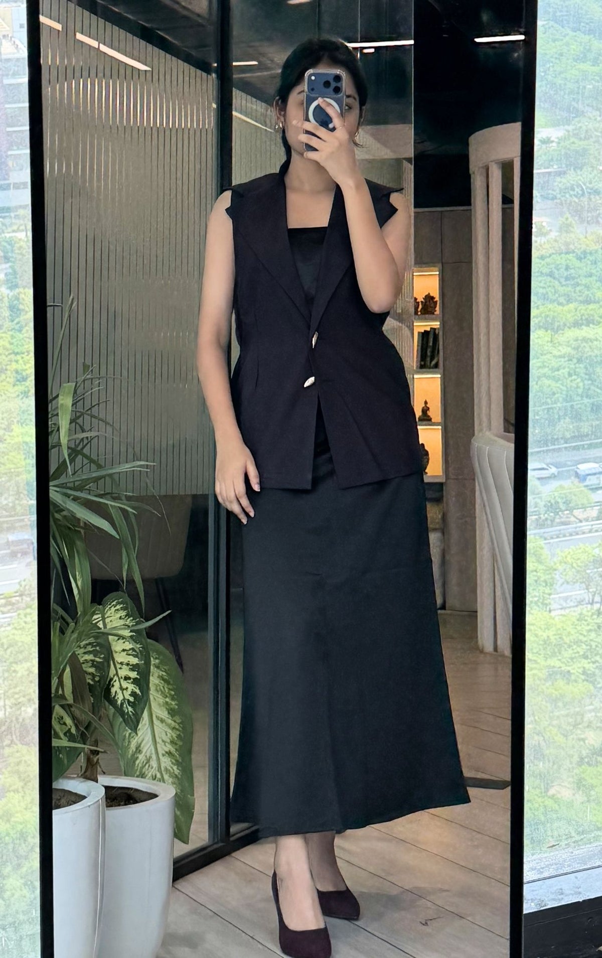 Satin Midi Skirt