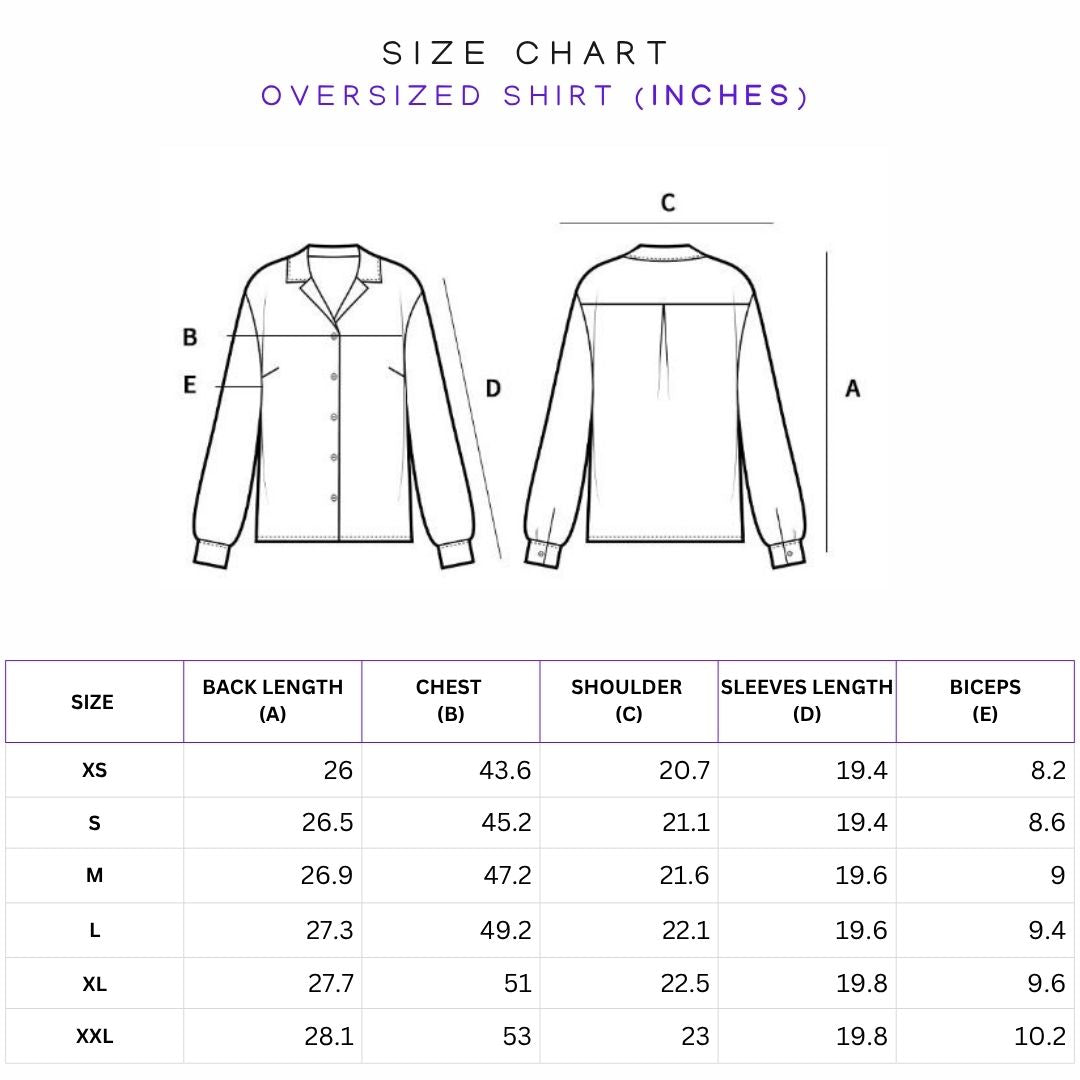 Size Chart (in inches)