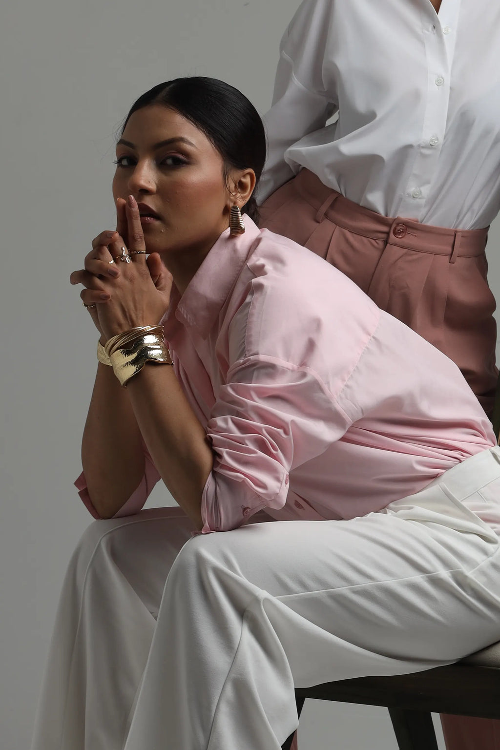 Oversized Cotton Shirt - Pink