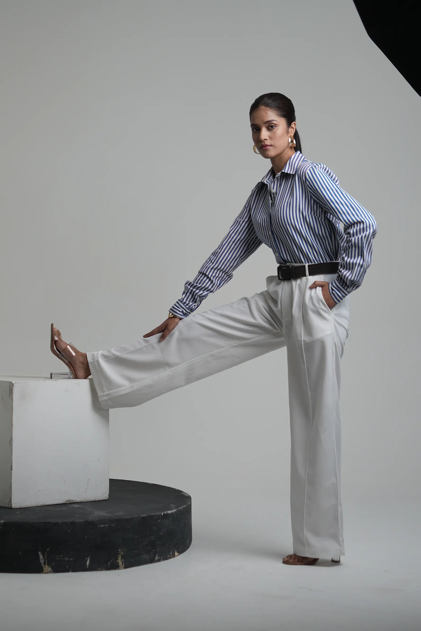 Stripped Cotton Shirt - Blue