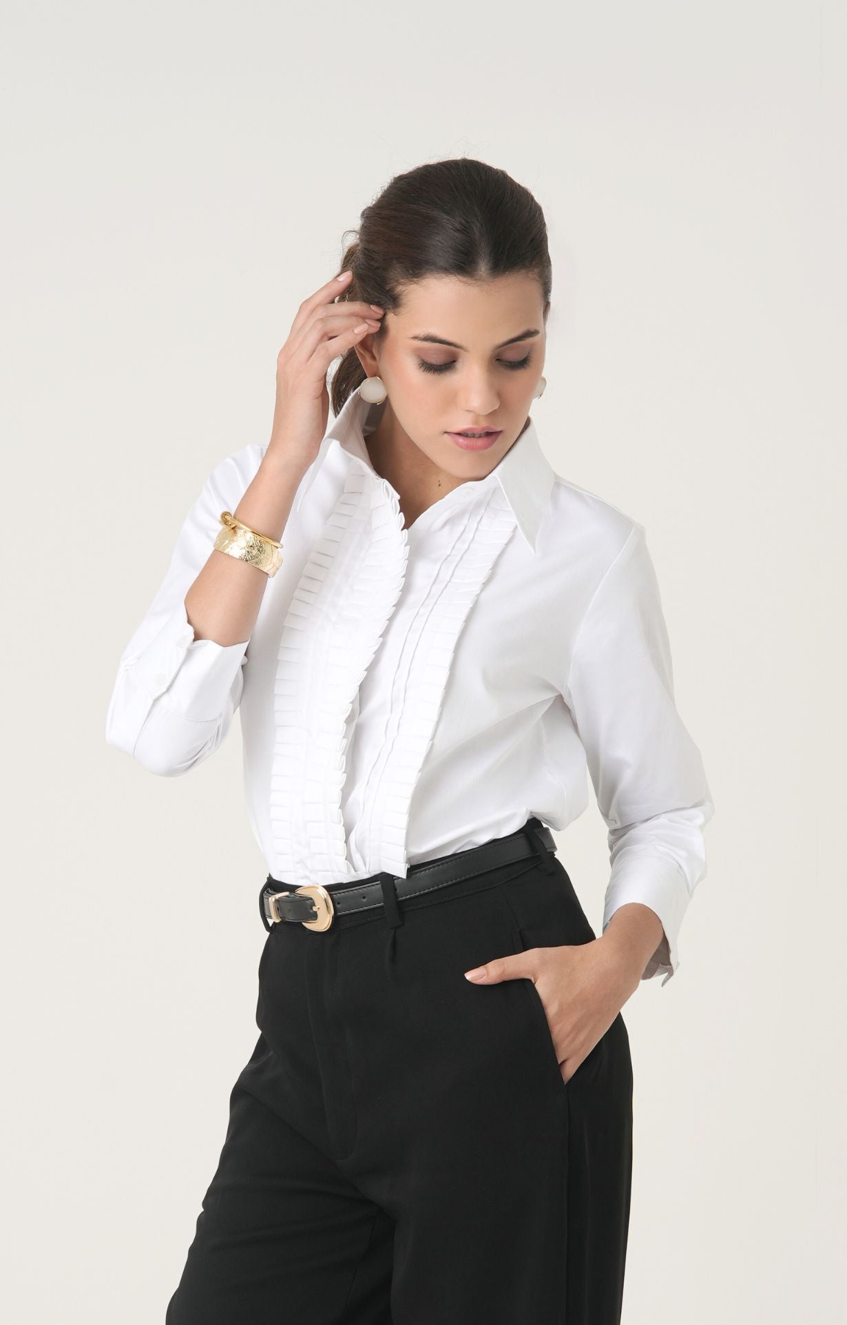 Image of The Structured Pintex Shirt