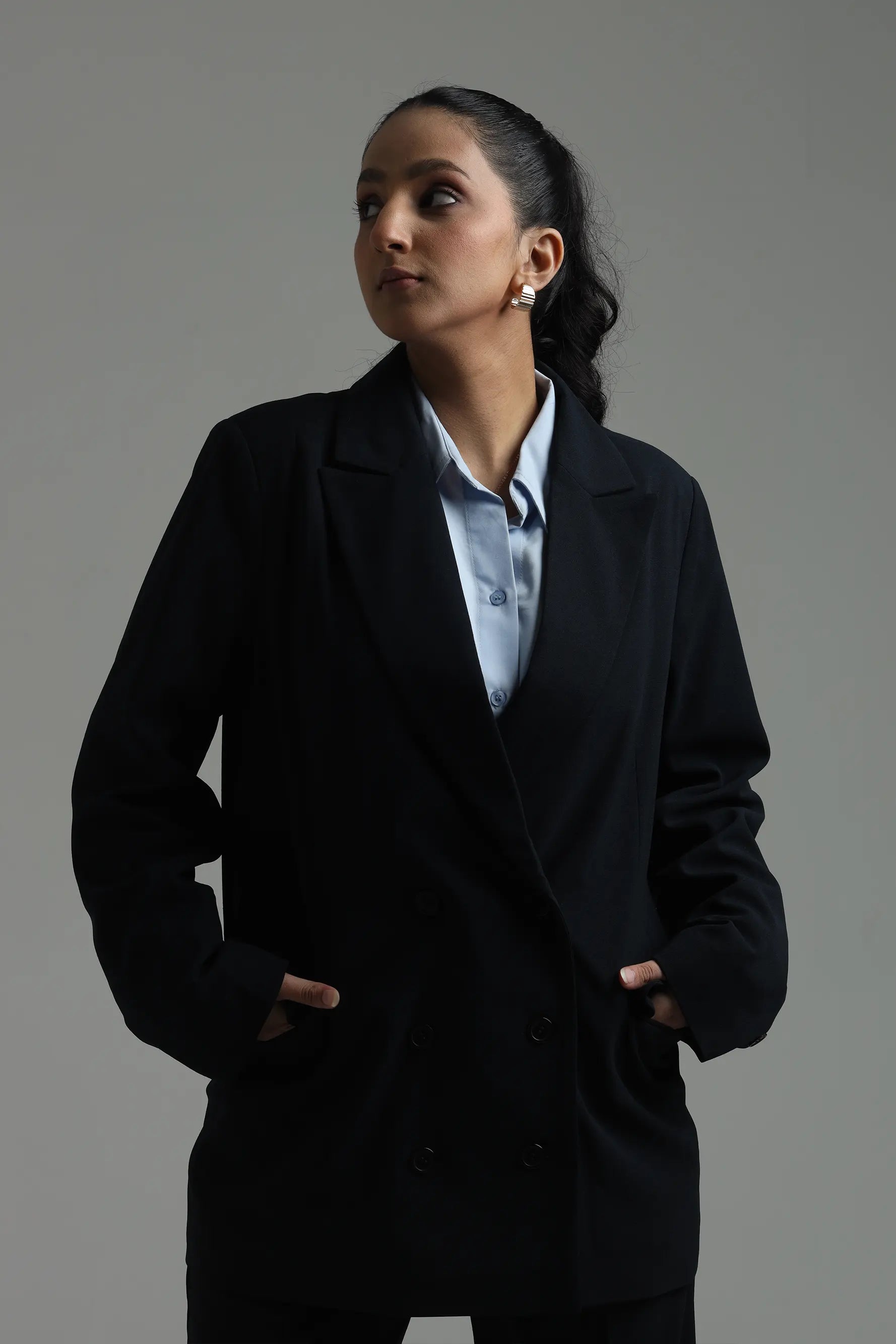 Oversized Blazers - Navy Blue