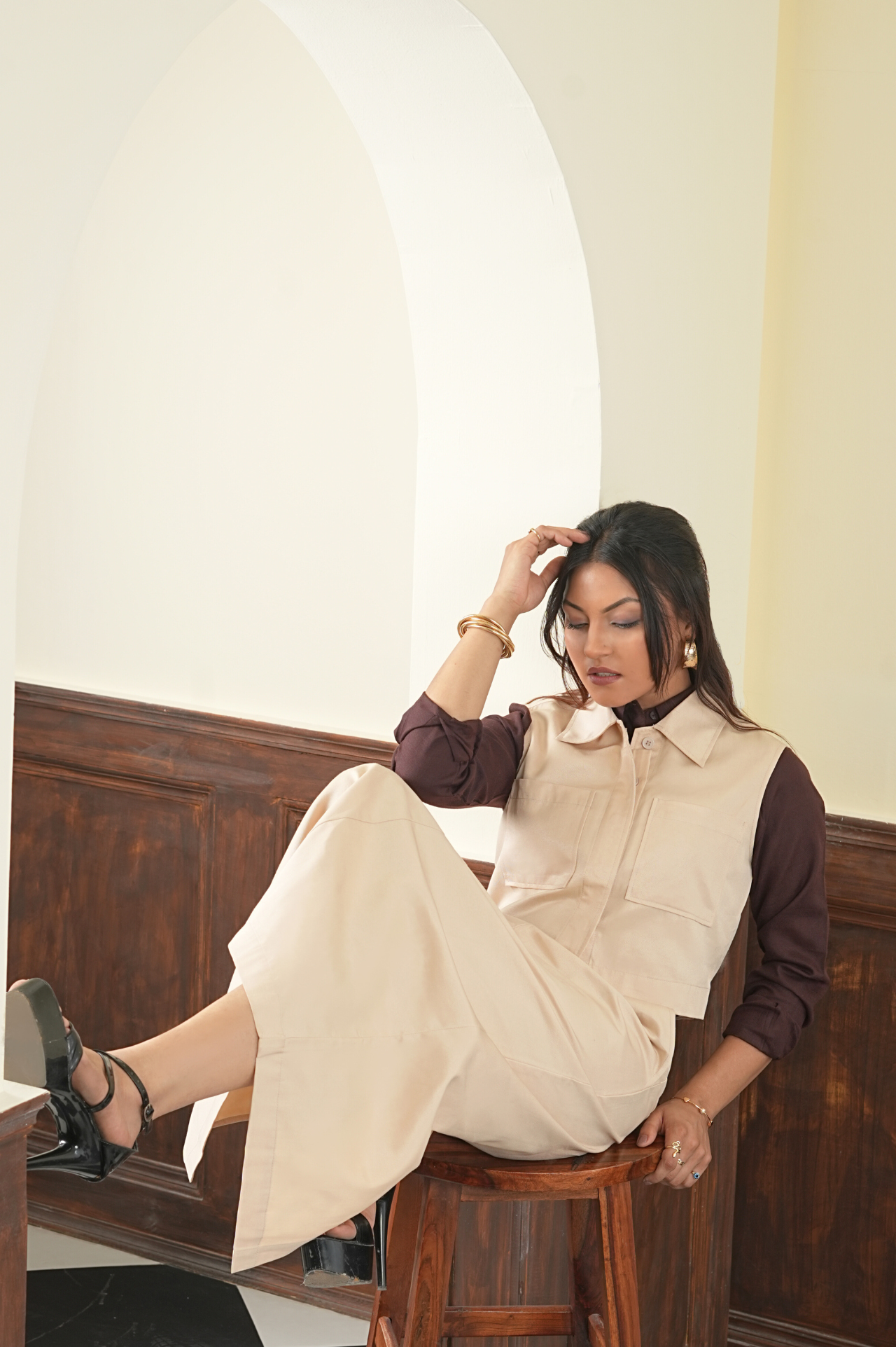 The Edit Co-ord - Straight Skirt - Bare Beige