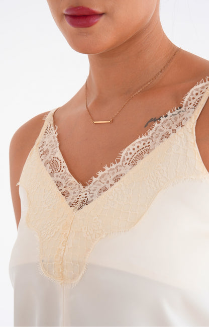 Satin Camisole Top - Off white