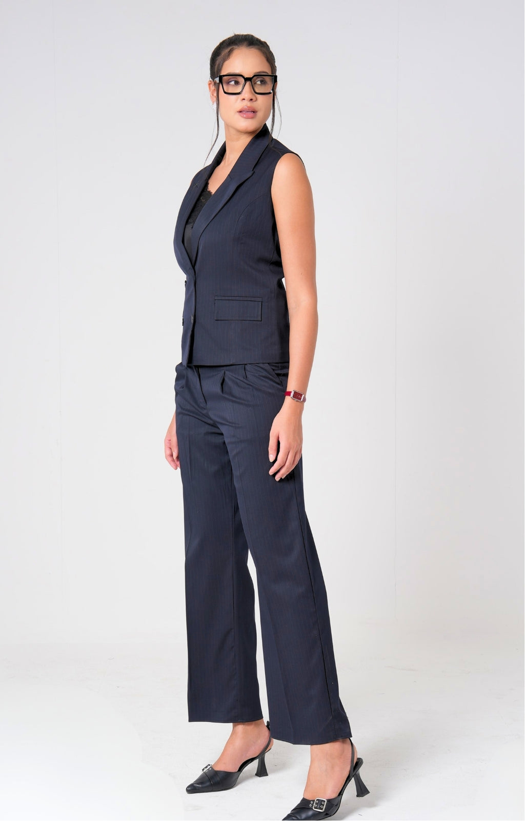 The Power Pleat Trousers - Blue