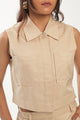 The Edit Co-ord -Crop Vest - Bare Beige