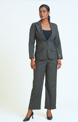 Women's Brown Check Blazer - Structured Tailoring | HOP HOUSE OF PROFESSIONALS Women's Brown Check Blazer - Structured Tailoring | HOP HOUSE OF PROFESSIONALS