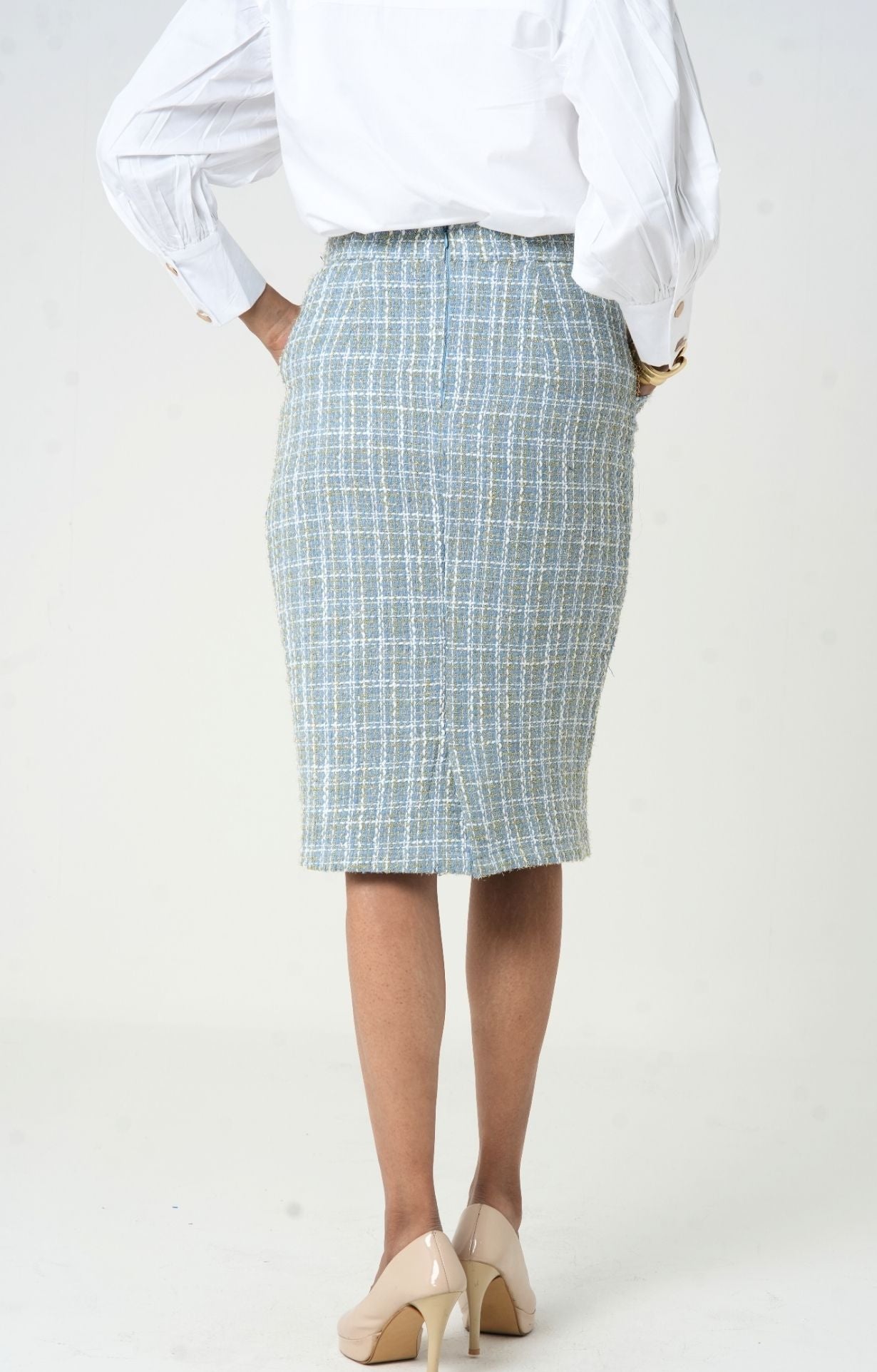 Image of The Frostline Tweed Long Skirt