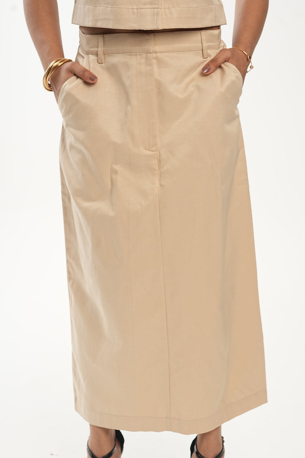 The Edit Co-ord - Straight Skirt - Bare Beige