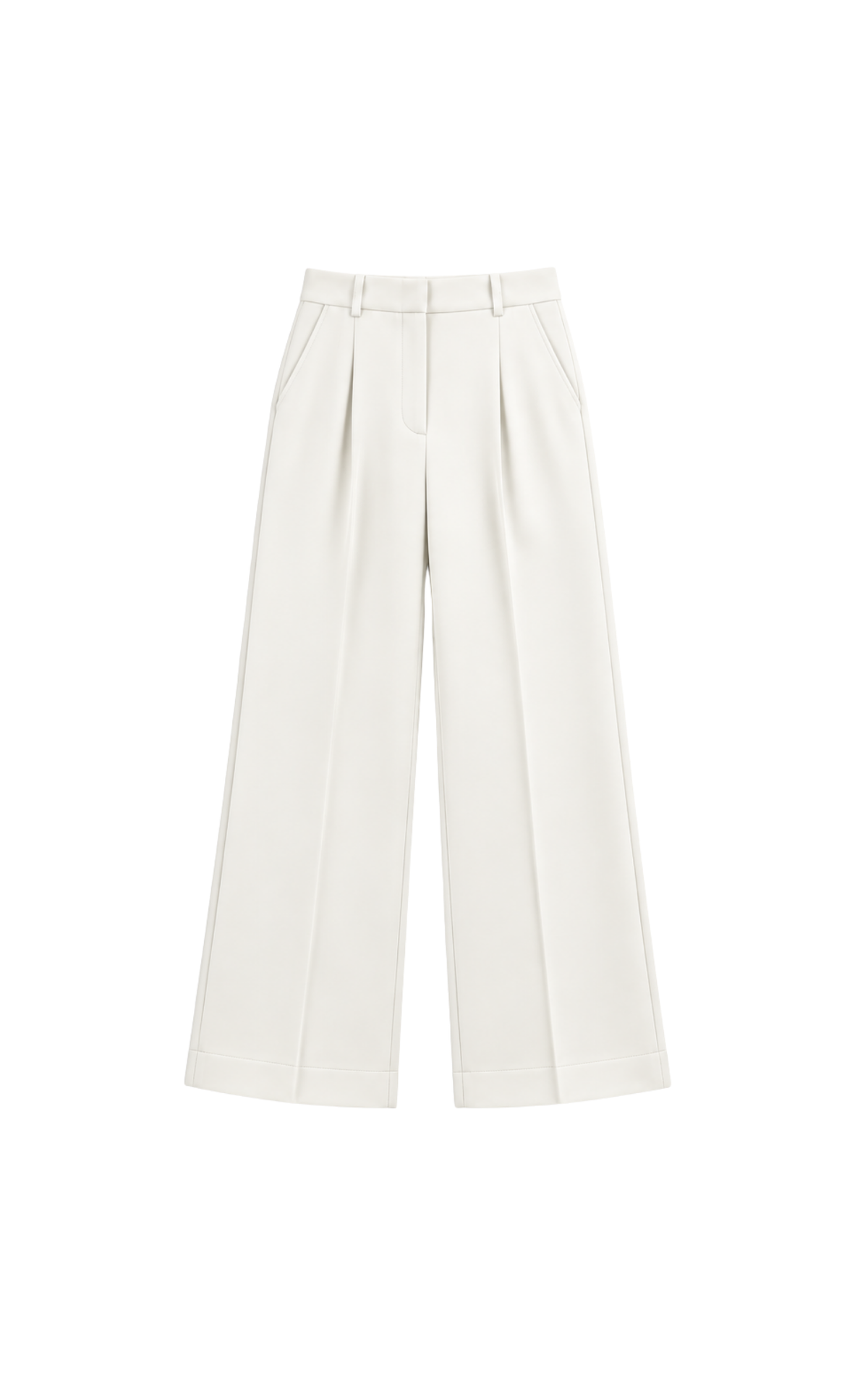 Wide Leg High Waist Trousers - White