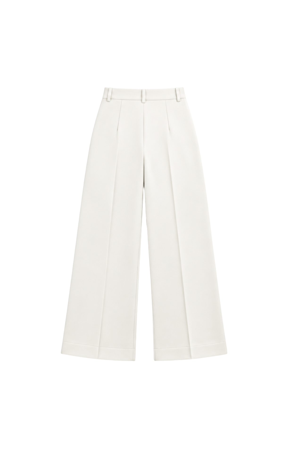 Wide Leg High Waist Trousers - White