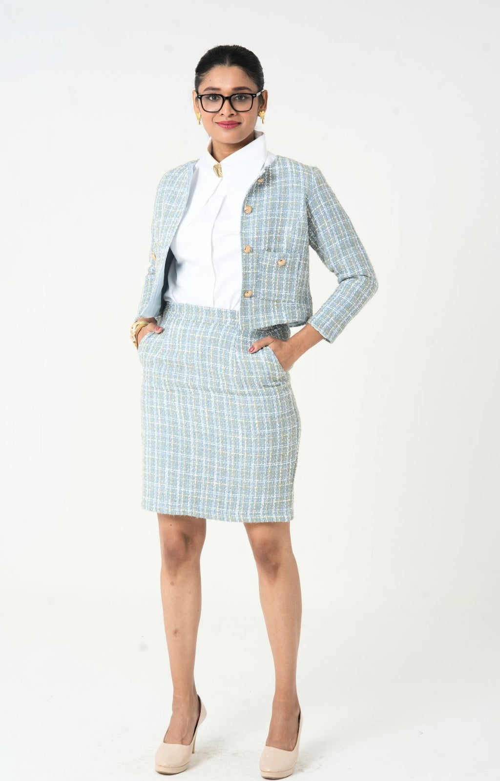 The Frostline Tweed Short Skirt