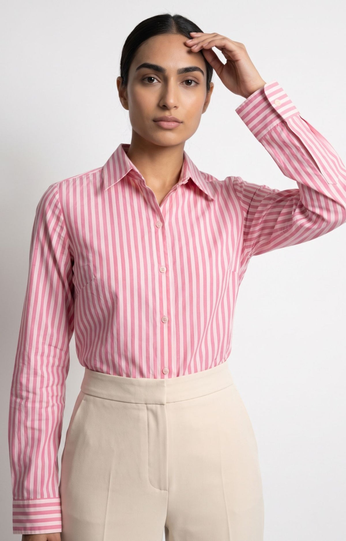 Striped Cotton Shirt - Pink