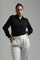 Cotton Blend Regular Fit Shirt - Black