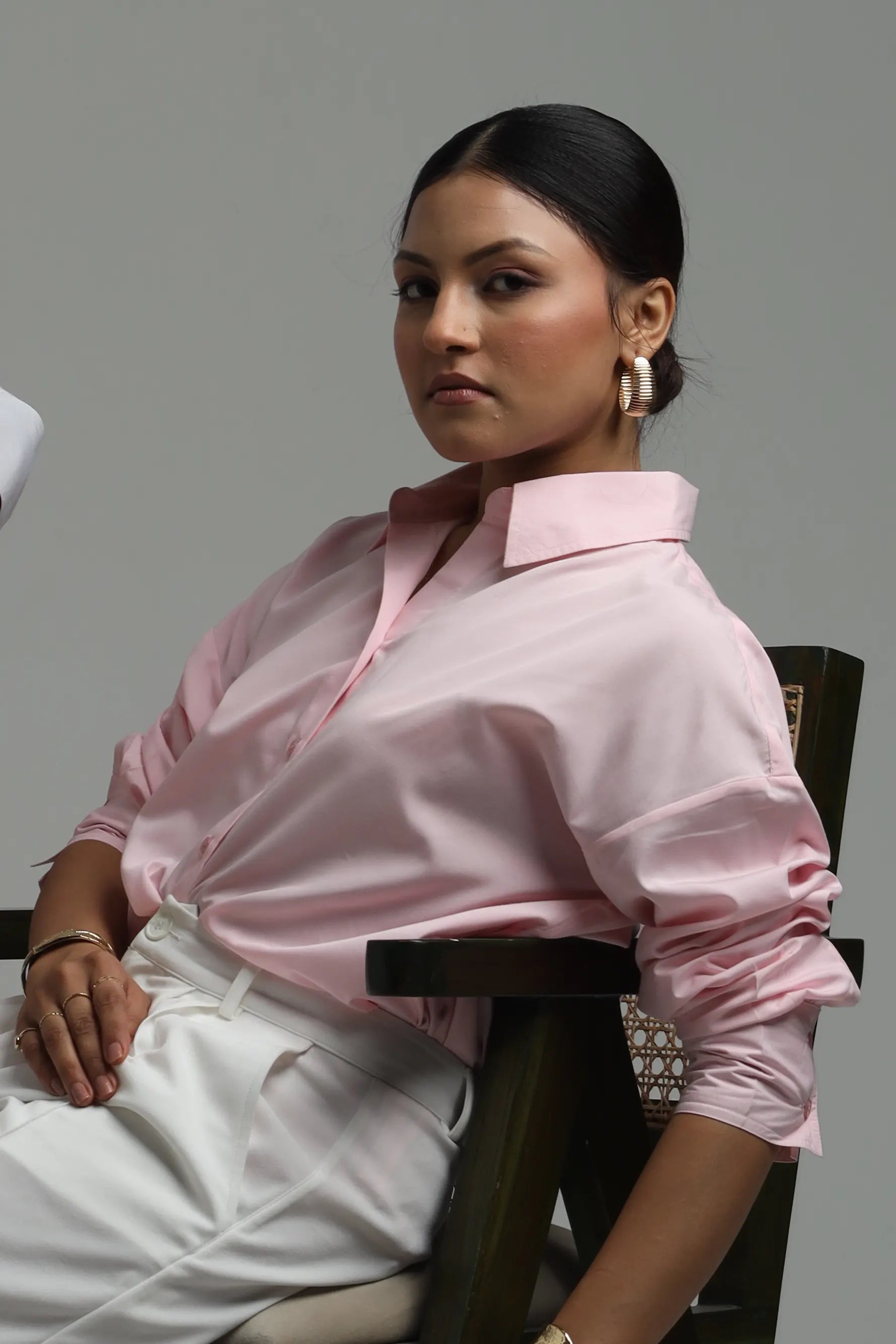 Oversized Cotton Shirt - Pink