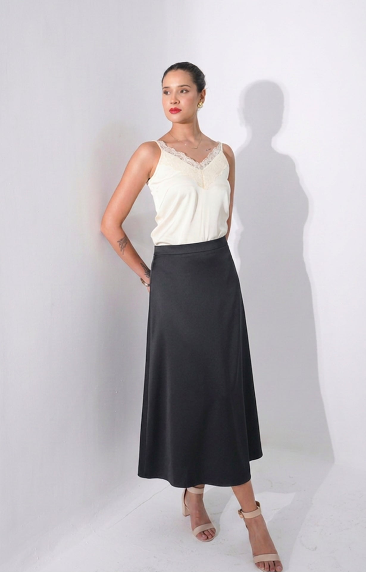 Satin Midi Skirt