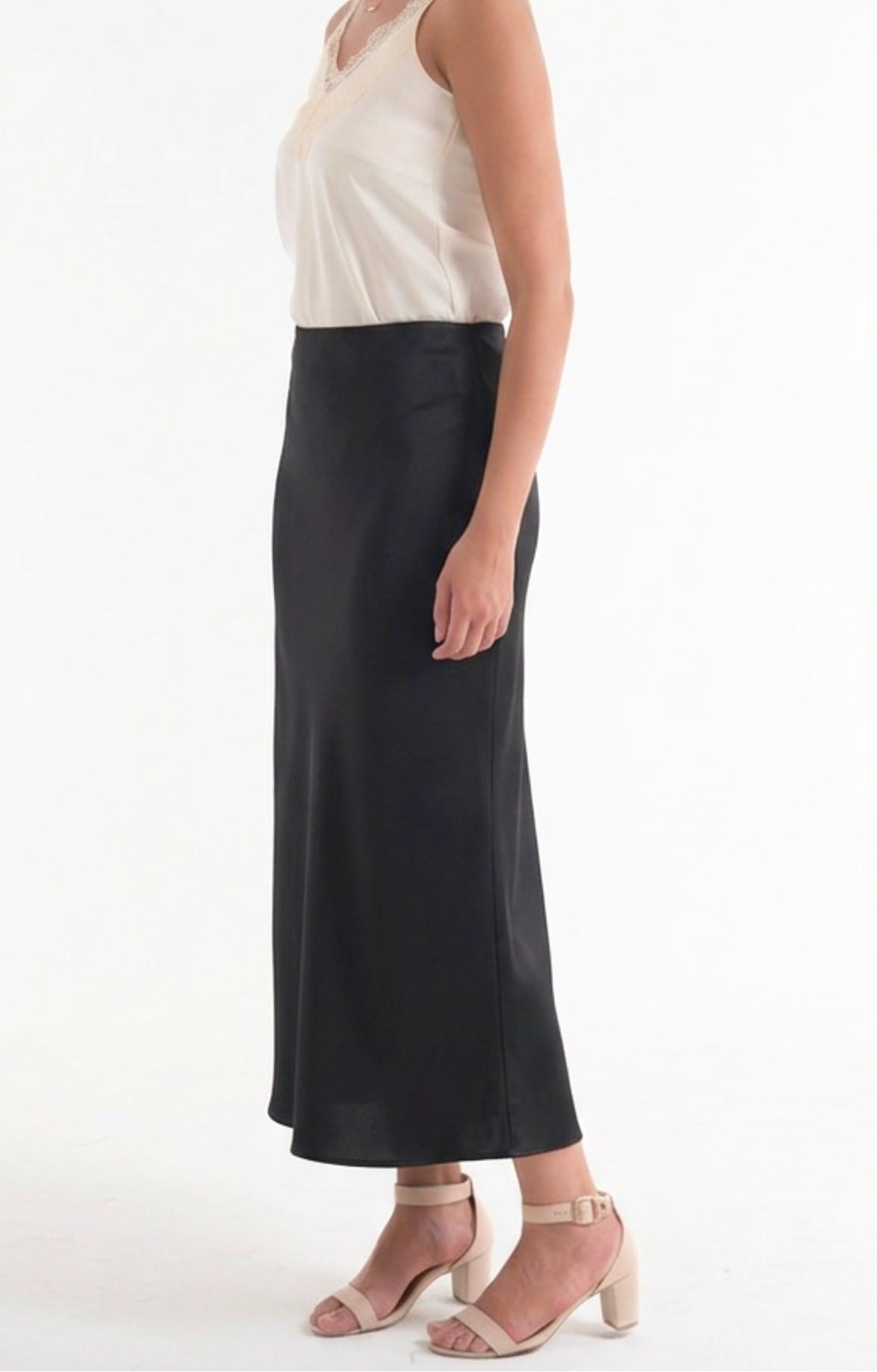 Satin Midi Skirt